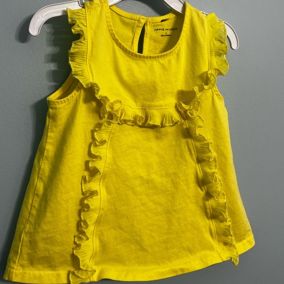 Girl’s Size 5 Janie and Jack Yellow Ruffle Tank Top - Picture 3 of 9